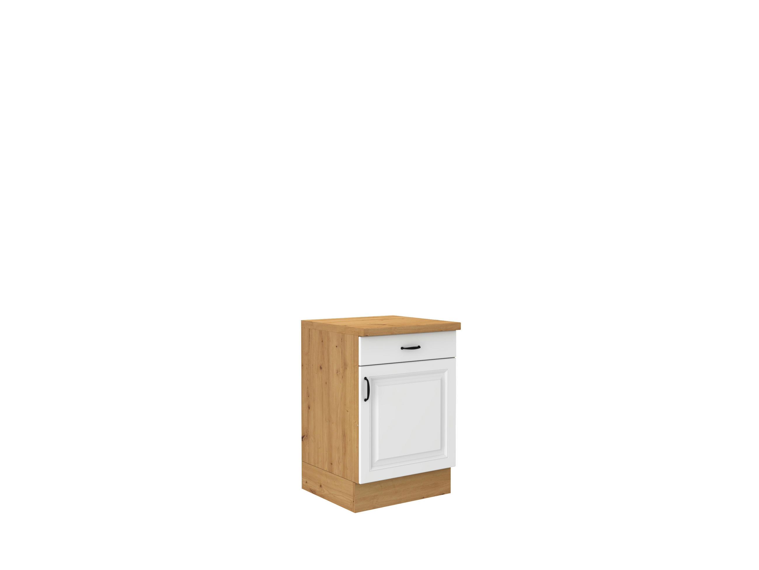 KUHINJSKA SPODNJA OMARICA - črna/bela, Konvencionalno, kovina/leseni material (60/91/60cm) - Xora