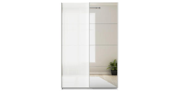 SCHWEBETÜRENSCHRANK  in Weiß  - Alufarben/Weiß, KONVENTIONELL, Glas/Holzwerkstoff (181/229/62cm) - Xora