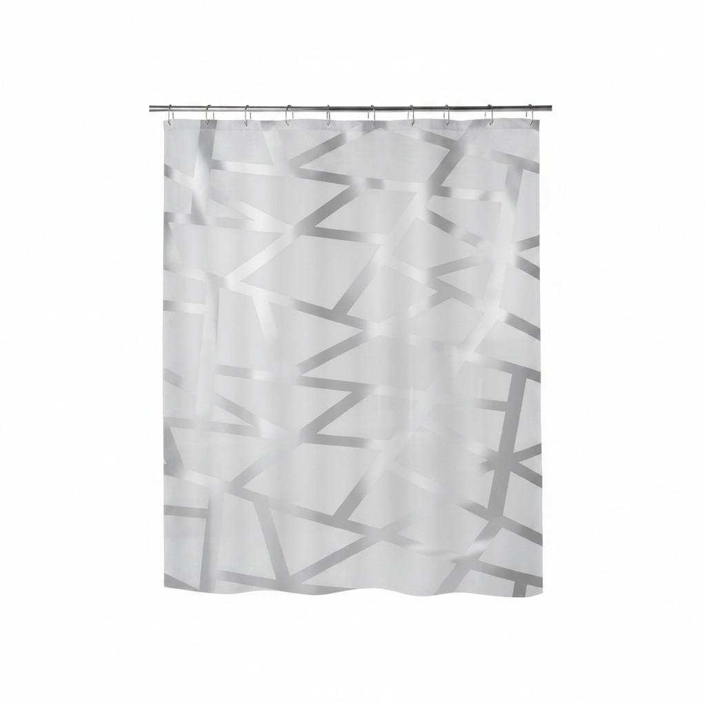 DUSCHVORHANG BIZARRE 180/200 cm  - Silberfarben, Basics, Textil (180/200cm) - Spirella