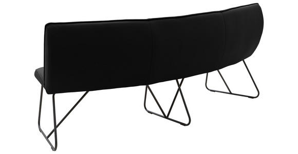 SITZBANK 212/88/81 cm Echtleder Schwarz Metall - Anthrazit/Schwarz, Design, Leder/Metall (212/88/81cm) - Valnatura