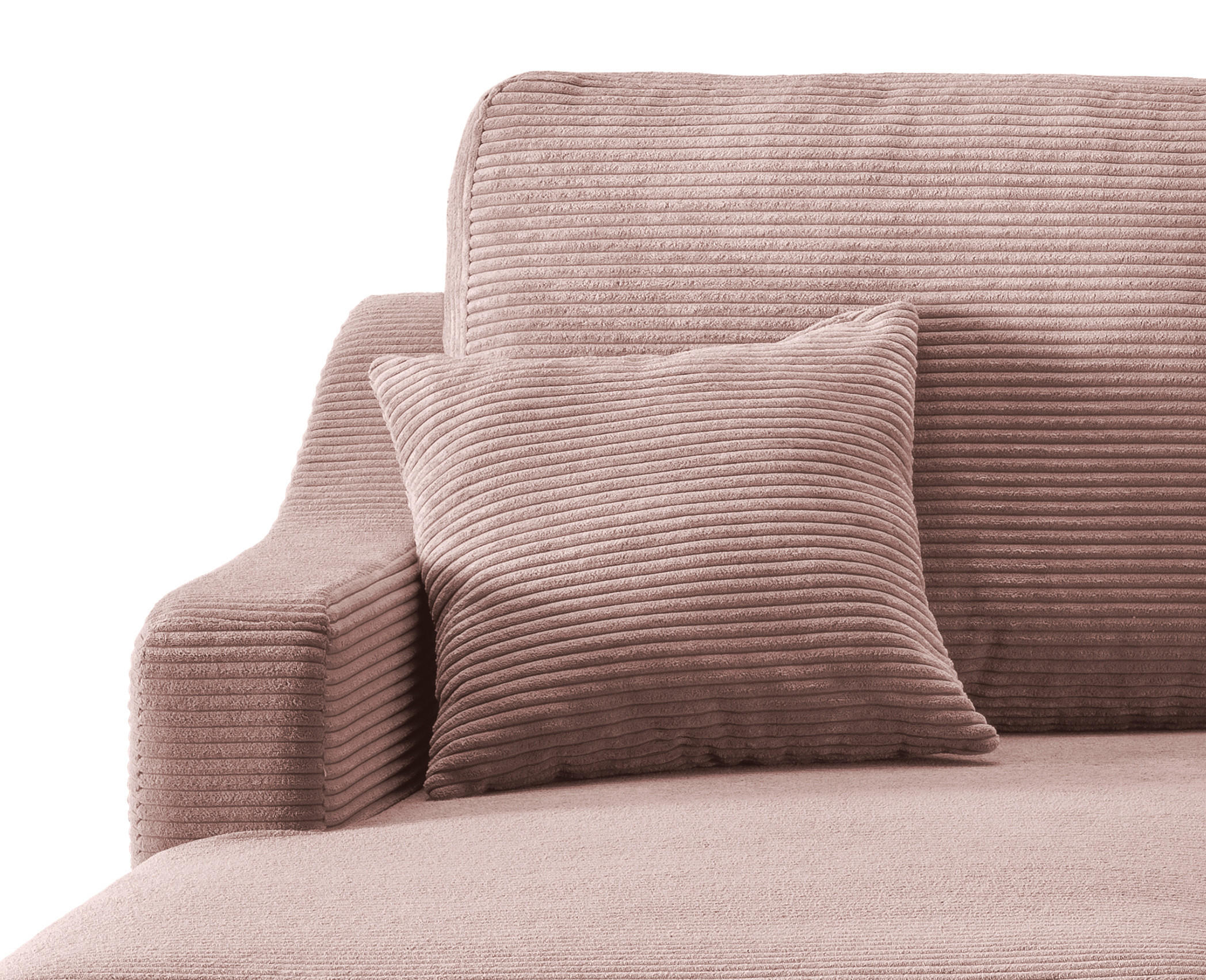 ECKSOFA Rosa Cord  - Naturfarben/Rosa, Design, Holz/Textil (150/228cm) - P & B