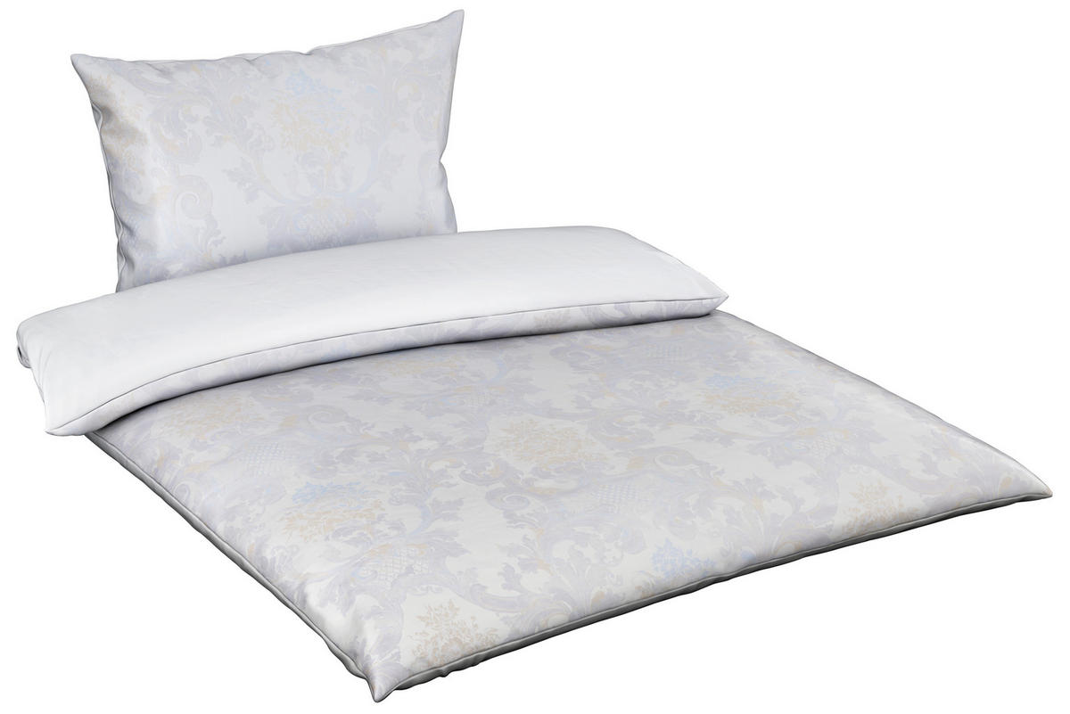 OBOUSTRANNÉ POVLEČENÍ, damašek, modrá, barvy stříbra, 140/200 cm - modrá/barvy stříbra, Lifestyle, textil (140/200cm) - Curt Bauer