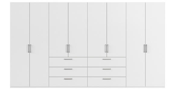DREHTÜRENSCHRANK 400/223/61 cm,  in Weiß, 8-türig  - Edelstahlfarben/Weiß, Basics, Holzwerkstoff/Metall (400/223/61cm) - Novel