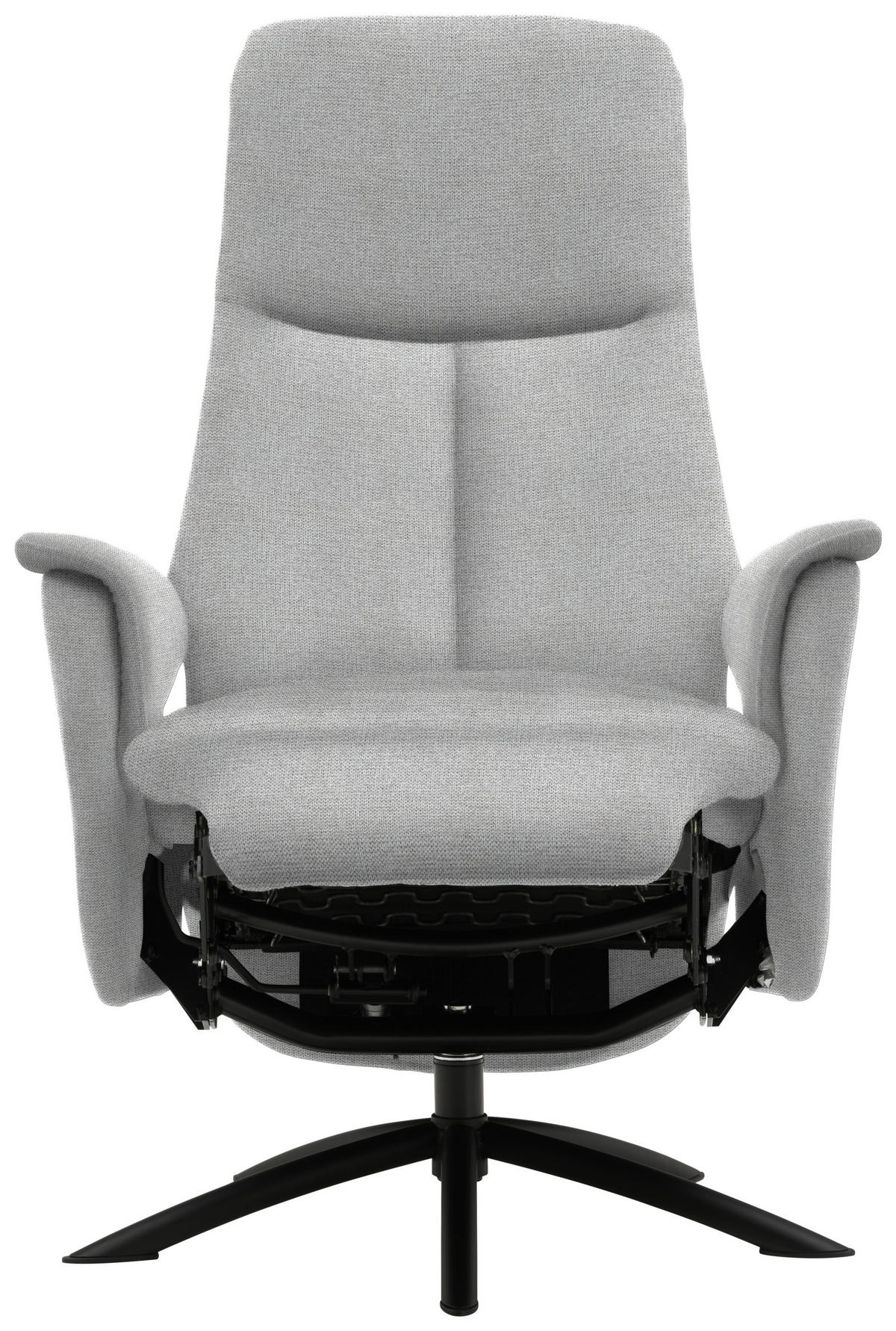 RELAXSESSEL in Textil Hellgrau  - Hellgrau/Schwarz, Design, Textil/Metall (73/108/86cm) - Welnova