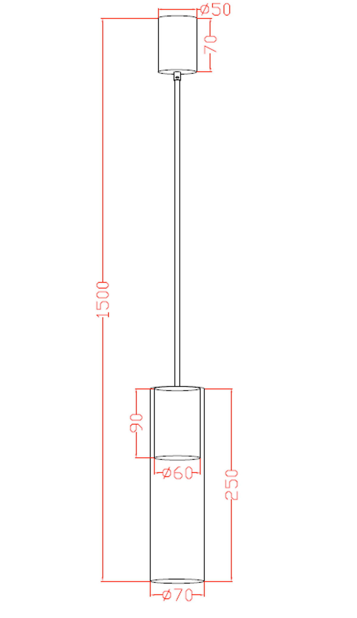 HÄNGELEUCHTE Manacor 150/7/7 cm  - Goldfarben, Design, Glas (150/7/7cm)