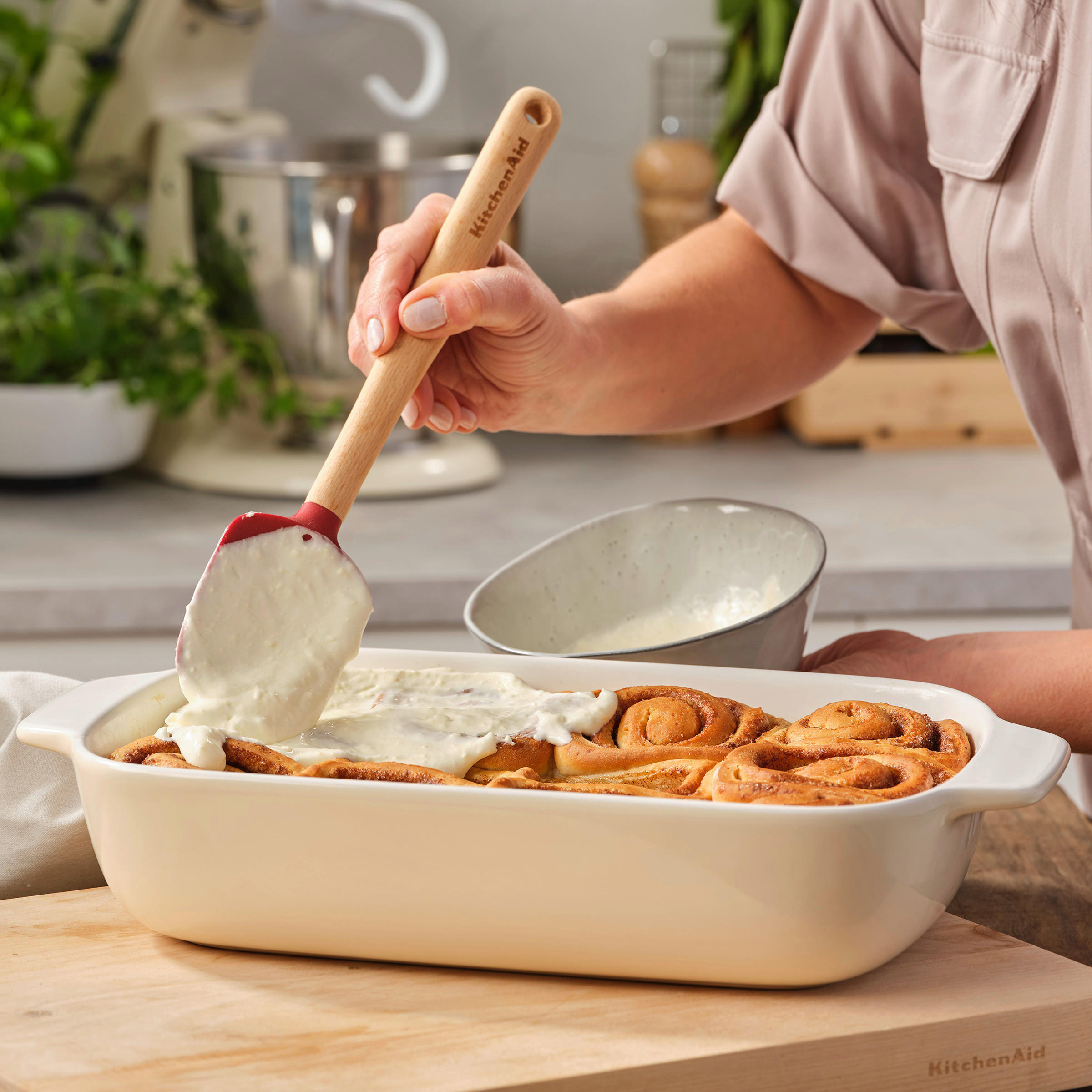 AUFLAUFFORM Keramik, Naturmaterialien Steingut  - Creme/Weiß, Basics, Naturmaterialien/Keramik (24cm) - Kitchenaid