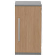 AKTENSCHRANK Eichefarben, Grau  - Eichefarben/Grau, KONVENTIONELL, Holzwerkstoff (40/76,5/43cm) - Moderano