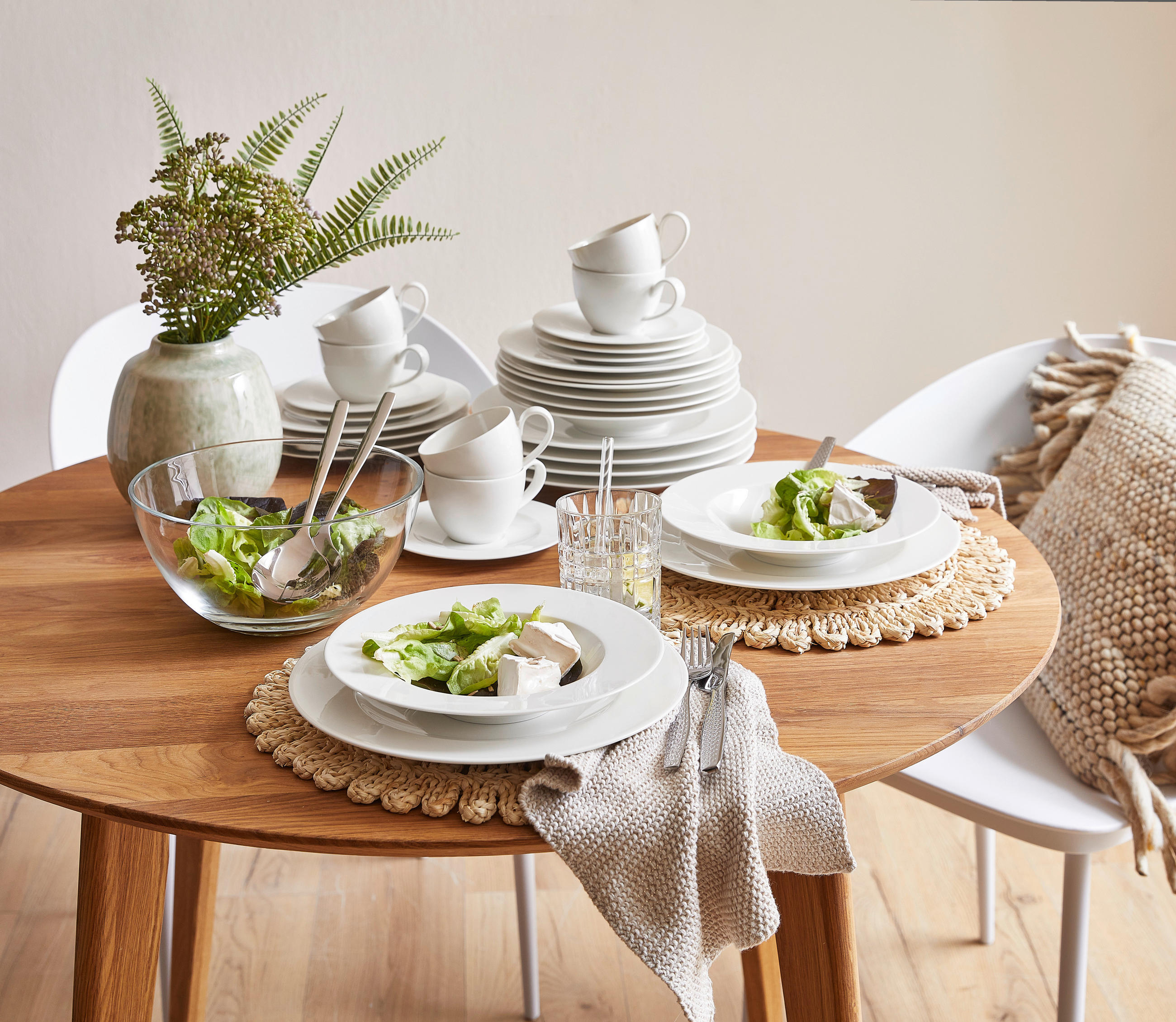 KOMBINOVANÁ SOUPRAVA 30dílné, porcelán keramika  - bílá, Basics, keramika - Seltmann Weiden