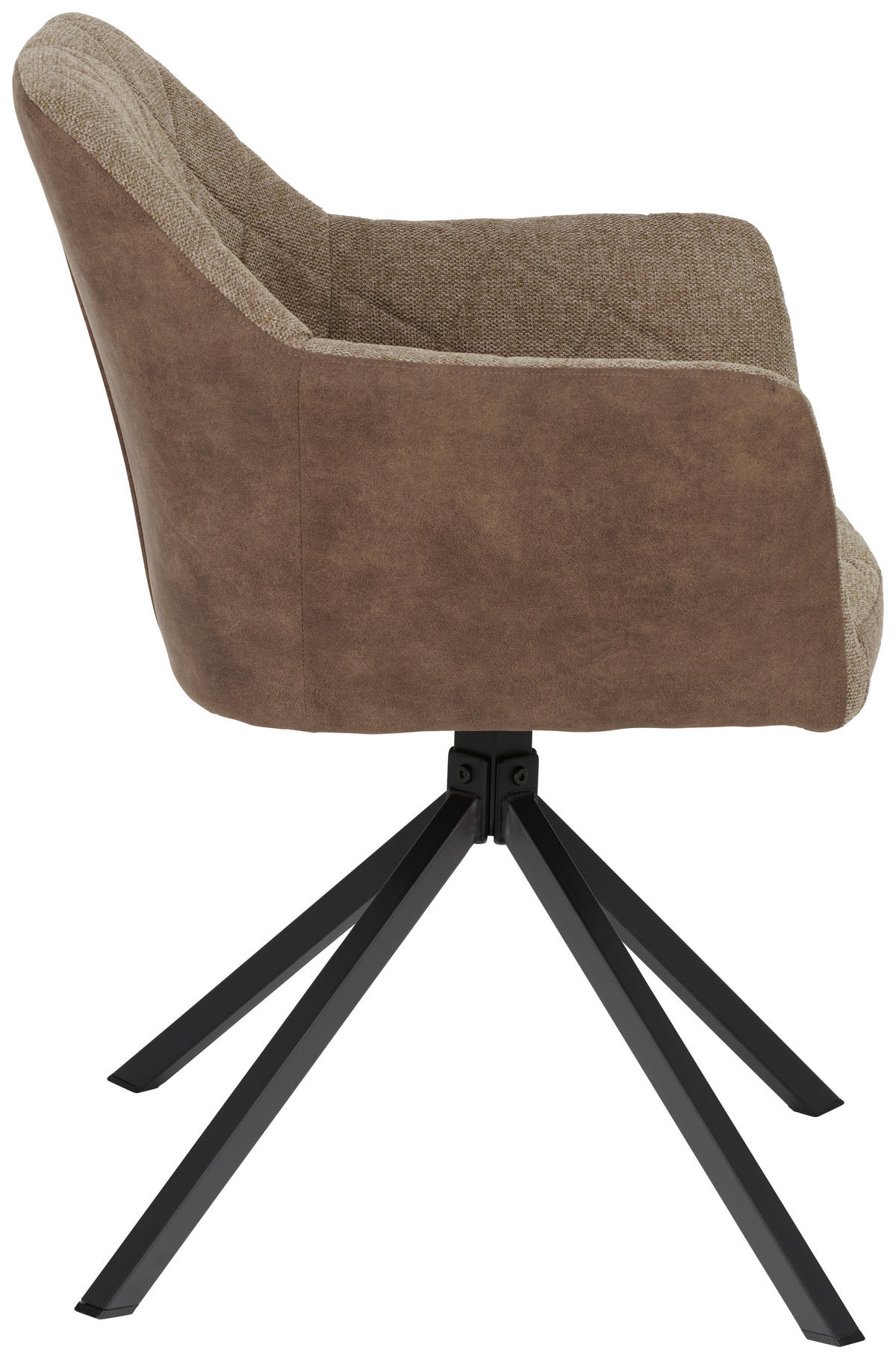 ARMLEHNSTUHL  in Stahl Webstoff, Mikrofaser  - Beige/Schwarz, MODERN, Textil/Metall (56/81/60,5cm) - MID.YOU