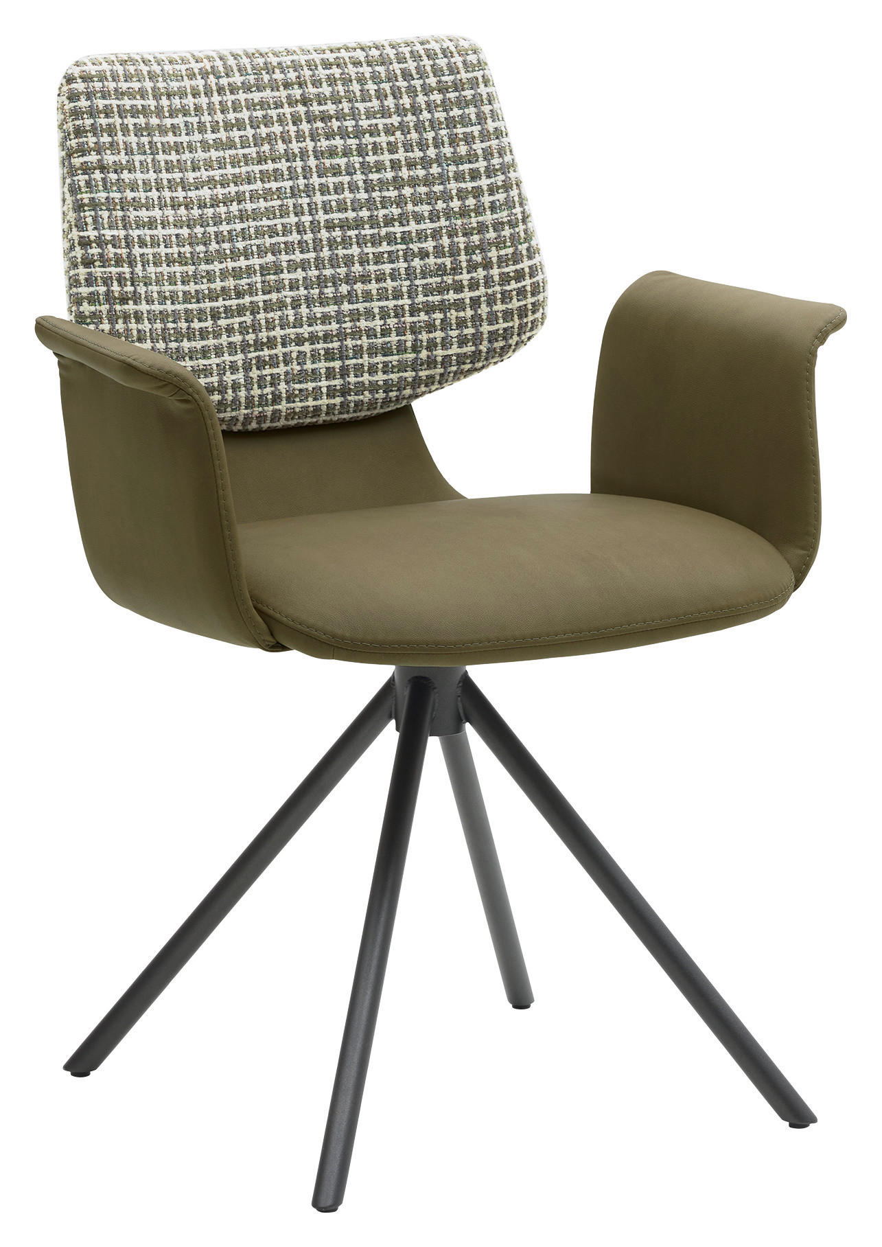 ARMLEHNSTUHL  in Lederlook, beschichtet  - Anthrazit/Beige, Design, Textil/Metall (64/87/56,5cm) - Musterring
