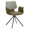 ARMLEHNSTUHL  , Lederauswahl, Stoffauswahl, Sitzfläche 360° drehbar, Gestellauswahl  , Lederlook, beschichtet  ,  - Anthrazit/Beige, Design, Textil/Metall (64/87/56,5cm) - Musterring