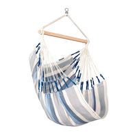 ZÁVĚSNÉ KŘESLO  - bílá/světle modrá, Basics, dřevo/textil (90/145/140cm) - La Siesta