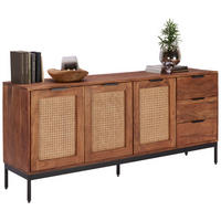 SIDEBOARD Wiener Geflecht 170/75/40 cm 3 Schublade(n)  - Schwarz/Akaziefarben, LIFESTYLE, Holz/Metall (170/75/40cm) - Landscape