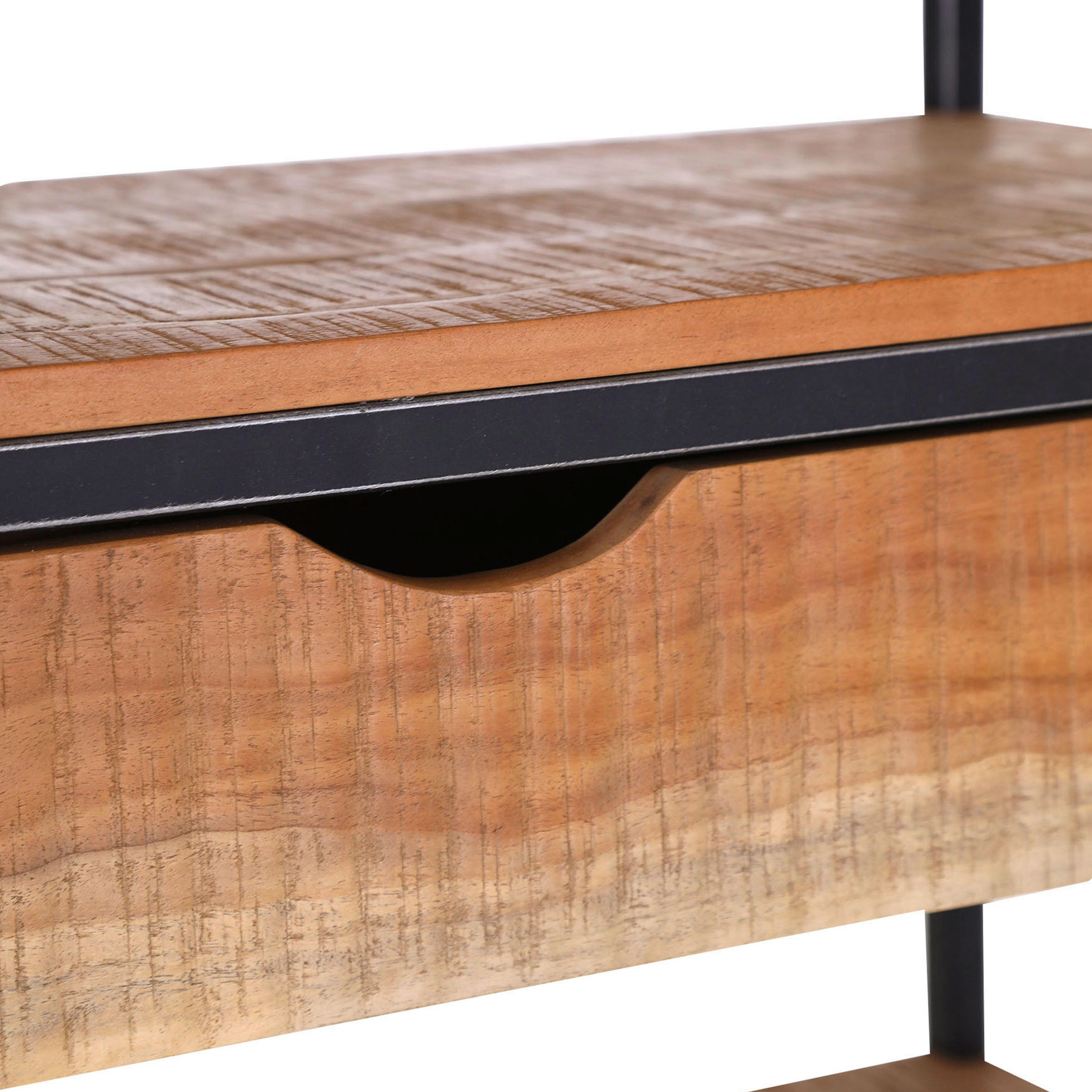 REGAL  78/150/40 cm Schwarz  - Schwarz/Naturfarben, Trend, Holz/Metall (78/150/40cm) - Livetastic