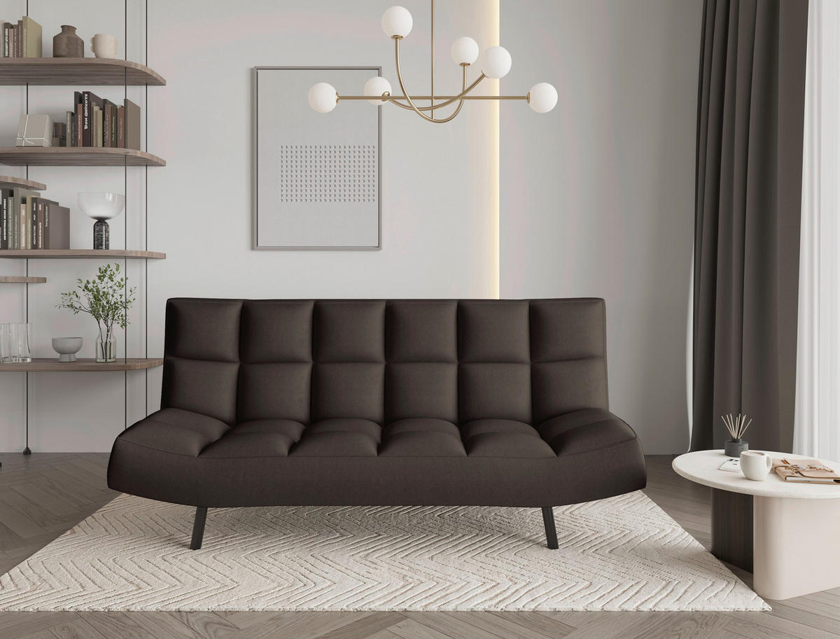 SCHLAFSOFA  in Mikrofaser Braun  - Schwarz/Braun, KONVENTIONELL, Holz/Textil (197/85/92cm) - Carryhome