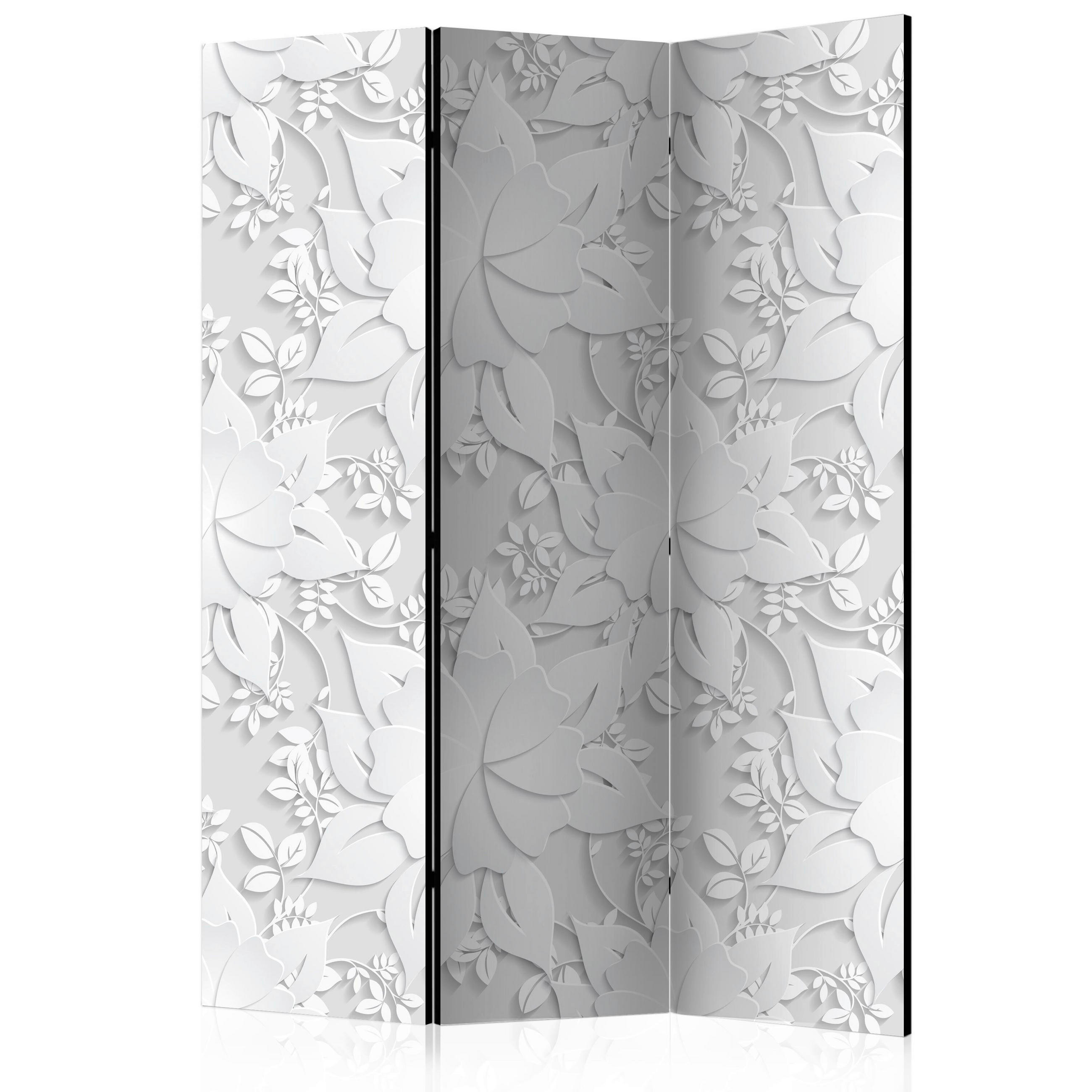 SKÄRMVÄGG  i trä, textil  ljusgrå, vit högglans  - ljusgrå/vit högglans, Basics, trä/textil (135/172/3cm) - artgeist