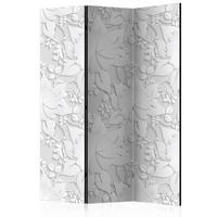SKÄRMVÄGG  i trä, textil  ljusgrå, vit högglans  - ljusgrå/vit högglans, Basics, trä/textil (135/172/3cm) - artgeist