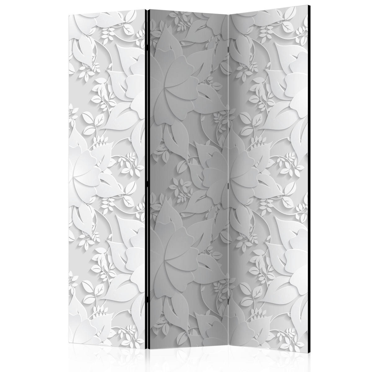 SKÄRMVÄGG  i trä, textil  ljusgrå, vit högglans  - ljusgrå/vit högglans, Basics, trä/textil (135/172/3cm) - artgeist