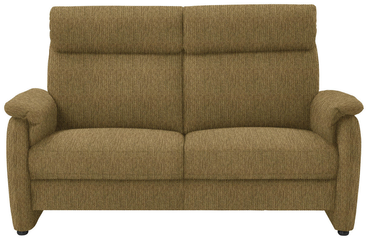 2,5-SITZER  in Flachgewebe Messingfarben  - Messingfarben/Schwarz, KONVENTIONELL, Textil/Metall (178/107/97cm) - Pure Home Comfort