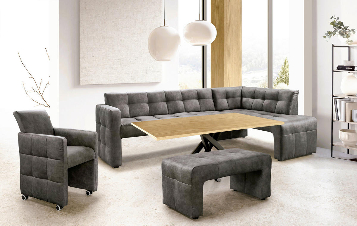 KLUPA KUTNA  antracit  drvo, tekstil, drvni materijal      - crna/antracit, Moderno, drvni materijal/drvo (245/157cm) - Livetastic
