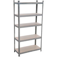 Schwerlastregal 90 cm breit  - Silberfarben, KONVENTIONELL, Holzwerkstoff/Metall (90/180/40cm)