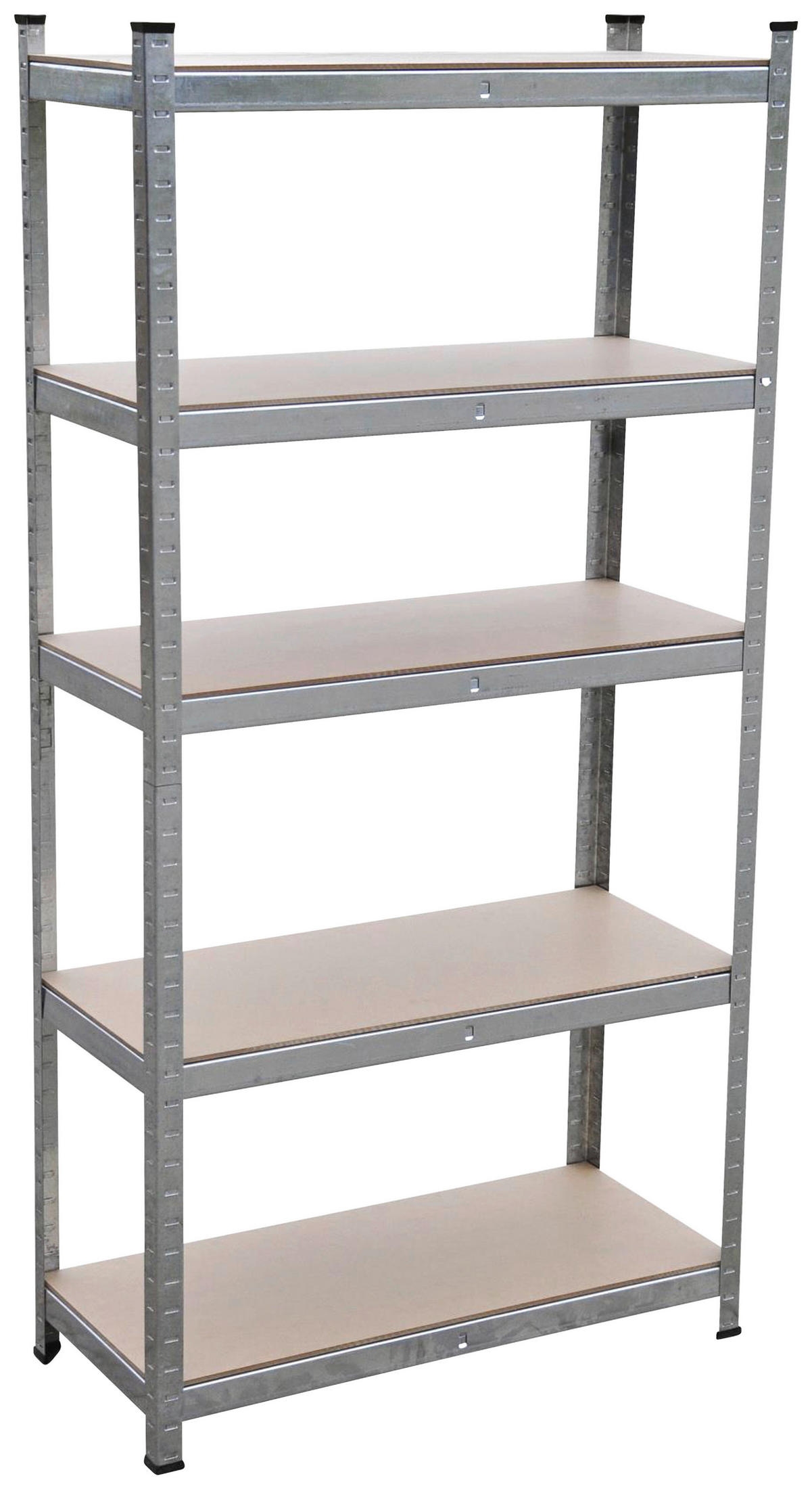 Schwerlastregal 90 cm breit  - Silberfarben, KONVENTIONELL, Holzwerkstoff/Metall (90/180/40cm)