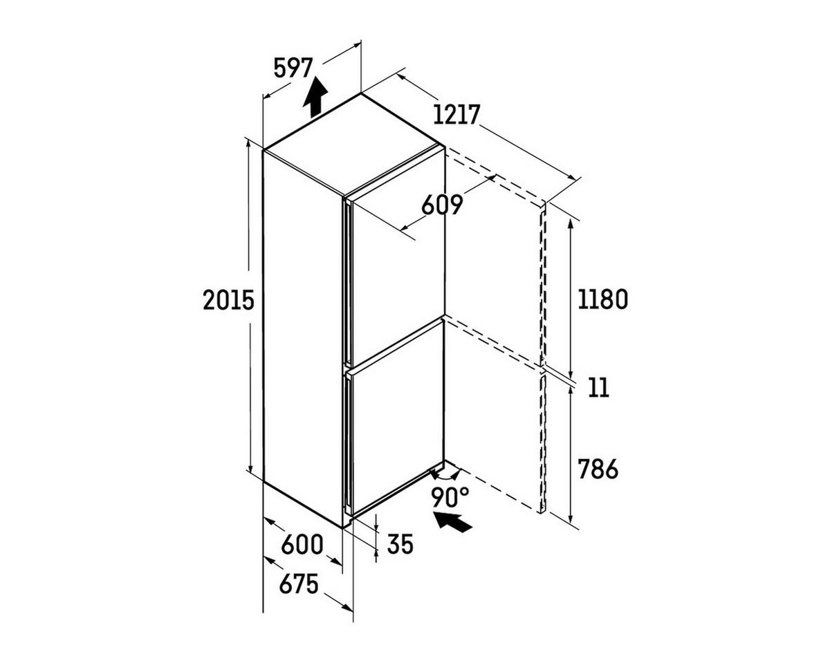 KÜHL-GEFRIER-KOMBINATION 59,7/201,5/67,5 cm CNsdc 5703  - Edelstahlfarben, Basics, Kunststoff/Metall (59,7/201,5/67,5cm) - Liebherr