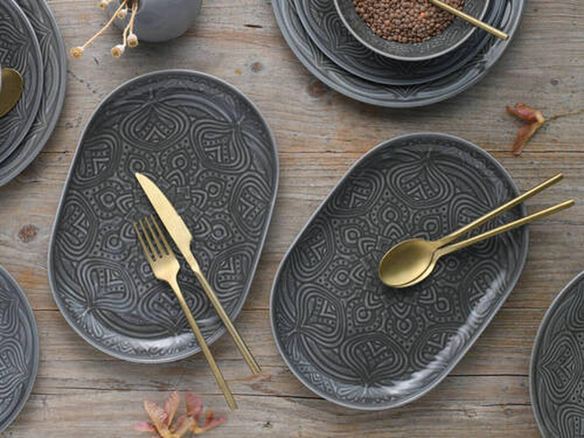 PLATTE - Dunkelgrau, Trend, Keramik - Creatable