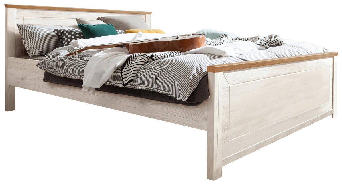 BETT 180/200 cm,  in Weiß, Eiche Artisan,  - Weiß/Eiche Artisan, Design (180/200cm) - SetOne by Musterring