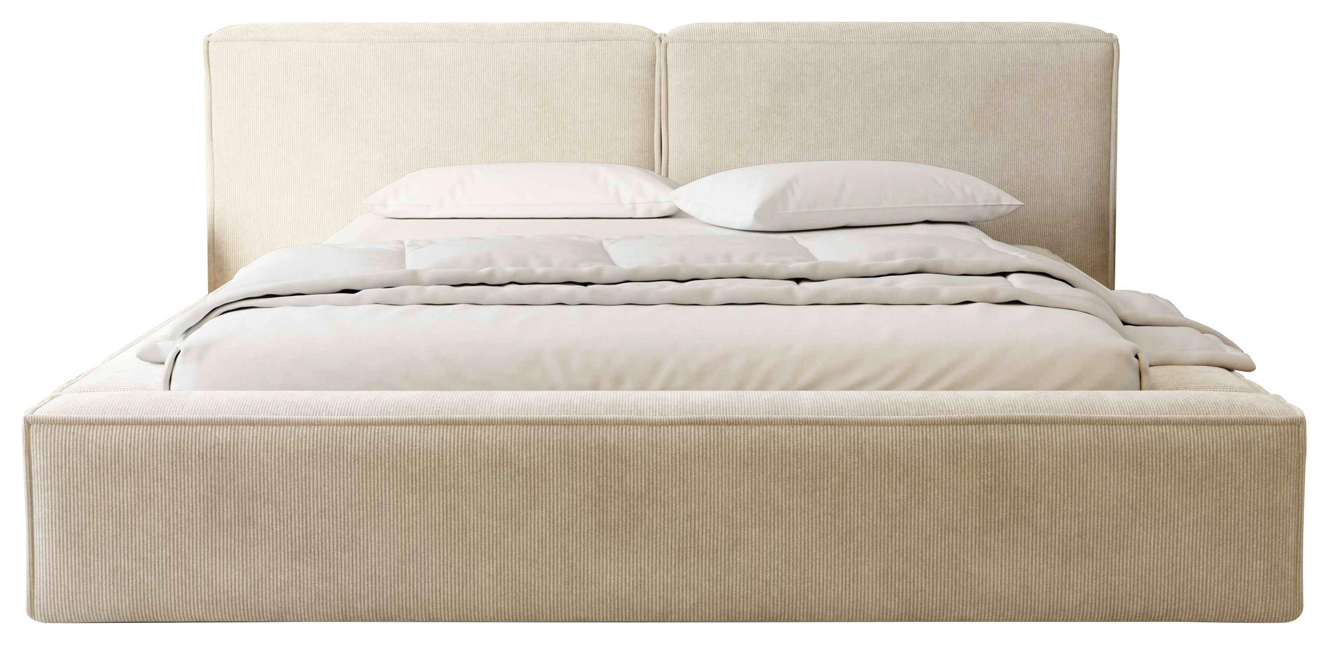 POLSTERBETT Bettkasten, Lattenrost 180/200 cm  in Beige  - Beige/Schwarz, Design, Holz/Textil (180/200cm) - Boxxx