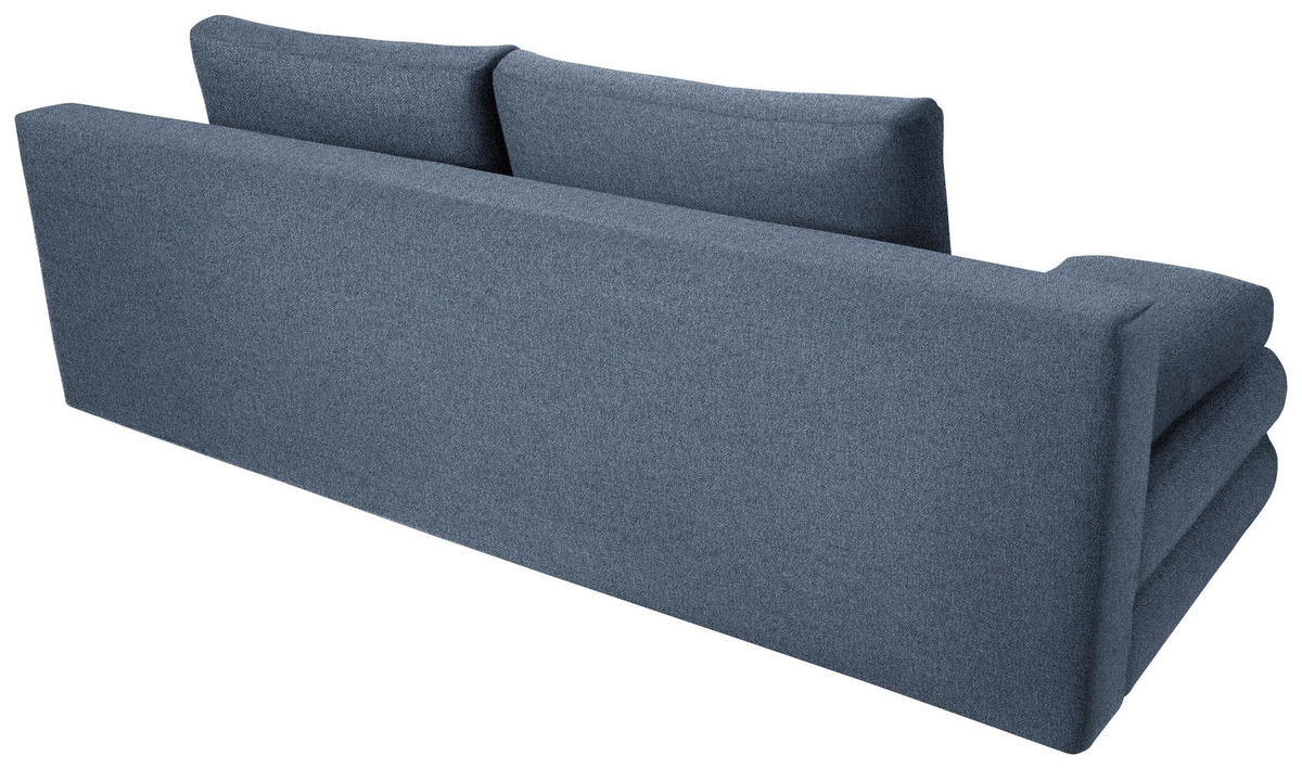 SCHLAFSOFA Webstoff Blau  - Blau/Schwarz, Design, Kunststoff/Textil (197/77/81cm) - home24