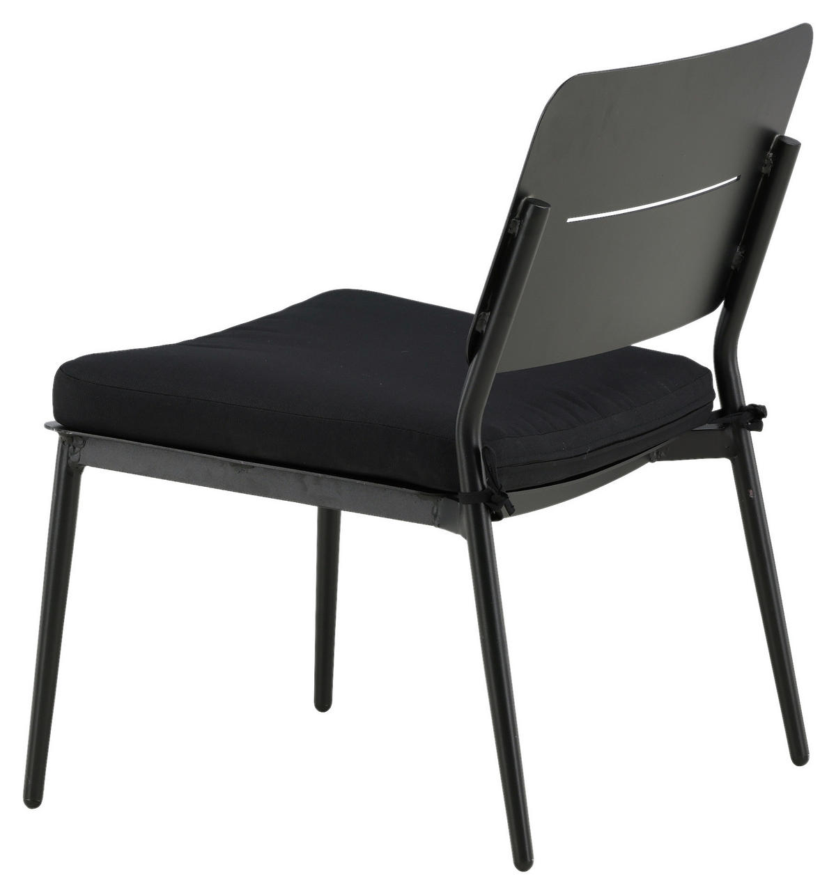 LOUNGESESSEL in Metall, Textil Schwarz  - Schwarz, KONVENTIONELL, Textil/Metall (55/73/59cm) - Gardenson