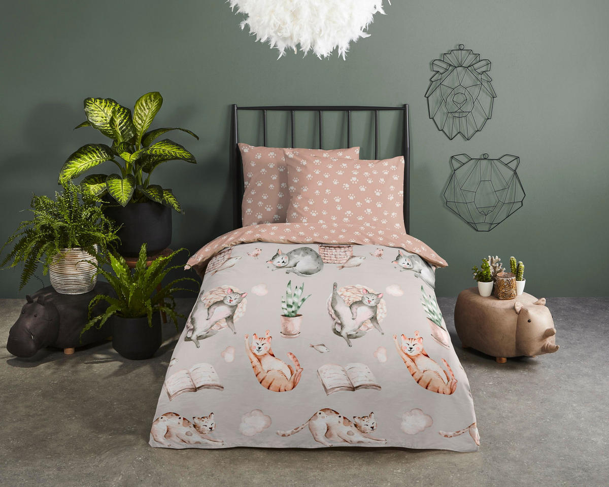 KINDERBETTWÄSCHE 120/150 cm  - Beige/Grau, Trend, Textil (120/150cm)