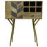 BAR Mangoholz massiv lackiert Goldfarben, Grau, Naturfarben - Goldfarben/Naturfarben, MODERN, Holz/Stein (82/105/40cm) - Carryhome