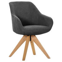 ARMLEHNSTUHL  in Bouclé, Teddystoff  - Eichefarben/Anthrazit, Design, Holz/Textil (60/83/65cm) - Landscape