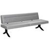 SITZBANK in Metall, Textil Hellgrau  - Hellgrau/Schwarz, Konventionell, Textil/Metall (220/87/70-86cm) - Moderano