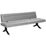 SITZBANK 220/87/70-86 cm  in Hellgrau  - Hellgrau/Schwarz, KONVENTIONELL, Textil/Metall (220/87/70-86cm) - Moderano