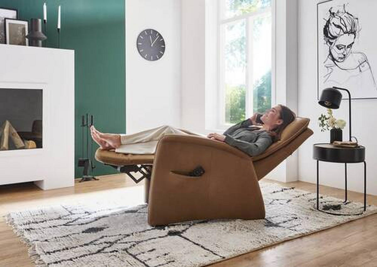 RELAXSESSEL in Textil Braun  - Schwarz/Braun, Design, Kunststoff/Textil (90/114/87-176cm) - Valdera