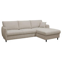 ECKSOFA LAPIT Taupe Chenille Zierkissen, Rückenkissen, Bettkasten  - Taupe/Schwarz, Design, Holz/Textil (240/170cm) - MID.YOU