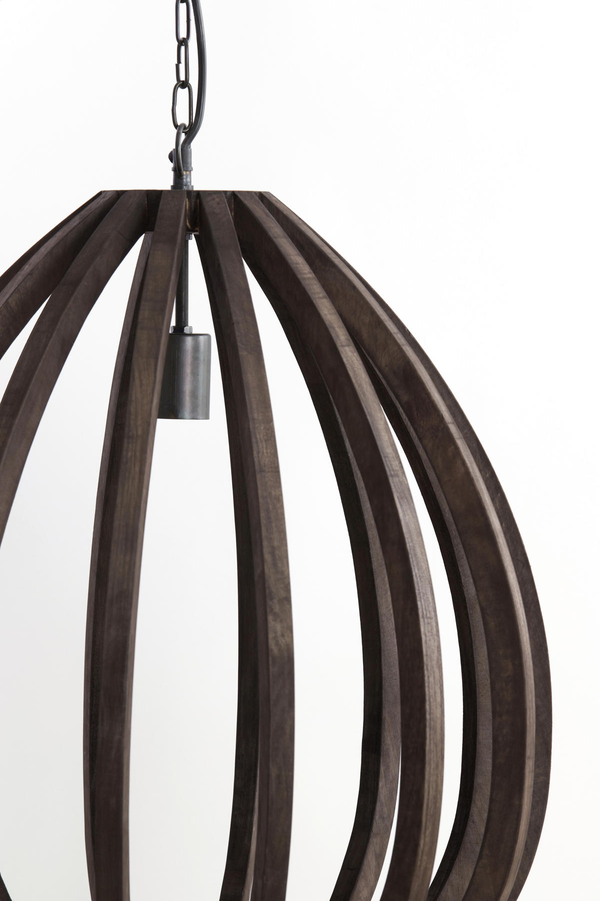 HÄNGELEUCHTE Barsia 40/40/42 cm   - Dunkelbraun/Creme, Design, Holz (40/40/42cm) - Light & Living