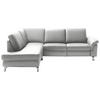 ECKSOFA in Echtleder Hellgrau  - Chromfarben/Hellgrau, Design, Leder/Metall (200/271cm) - Pure Home Lifestyle