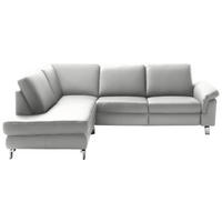 ECKSOFA in Echtleder Hellgrau  - Chromfarben/Hellgrau, Design, Leder/Metall (200/271cm) - Pure Home Lifestyle