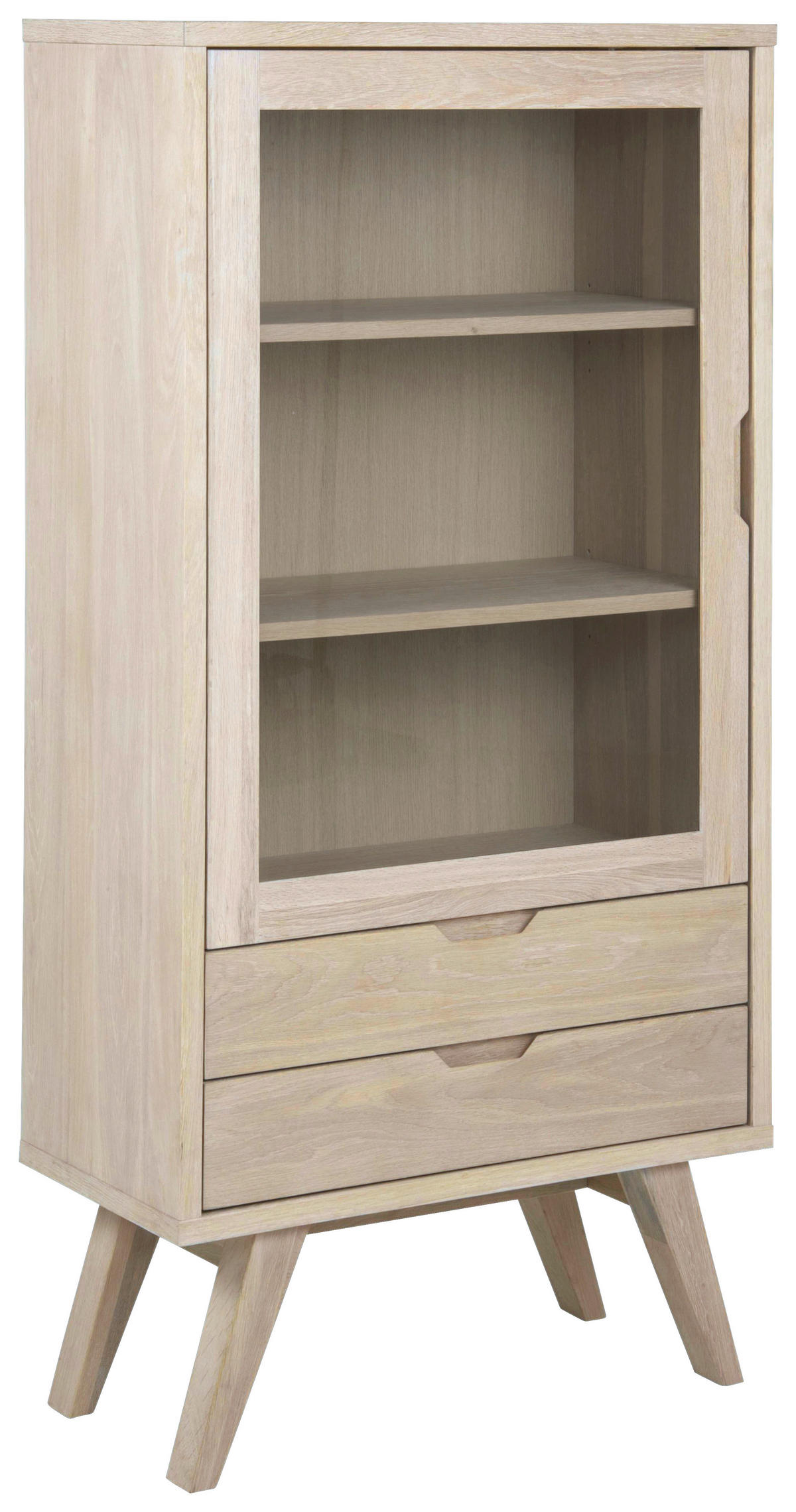 VITRINE in furniert, massiv Eiche Eichefarben  - Eichefarben, Design, Glas/Holz (72/145/36cm) - MID.YOU