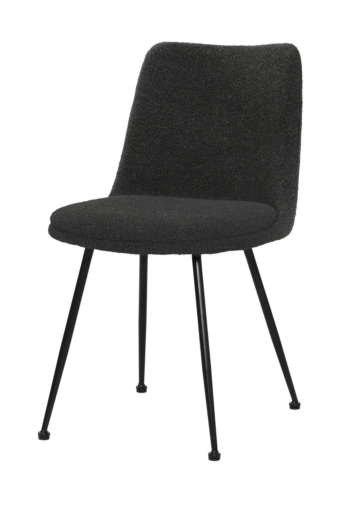 STUHL-SET 2 Stück  Bouclé  Schwarz  - Schwarz, MODERN, Textil/Metall (58,5/83/46cm) - MID.YOU