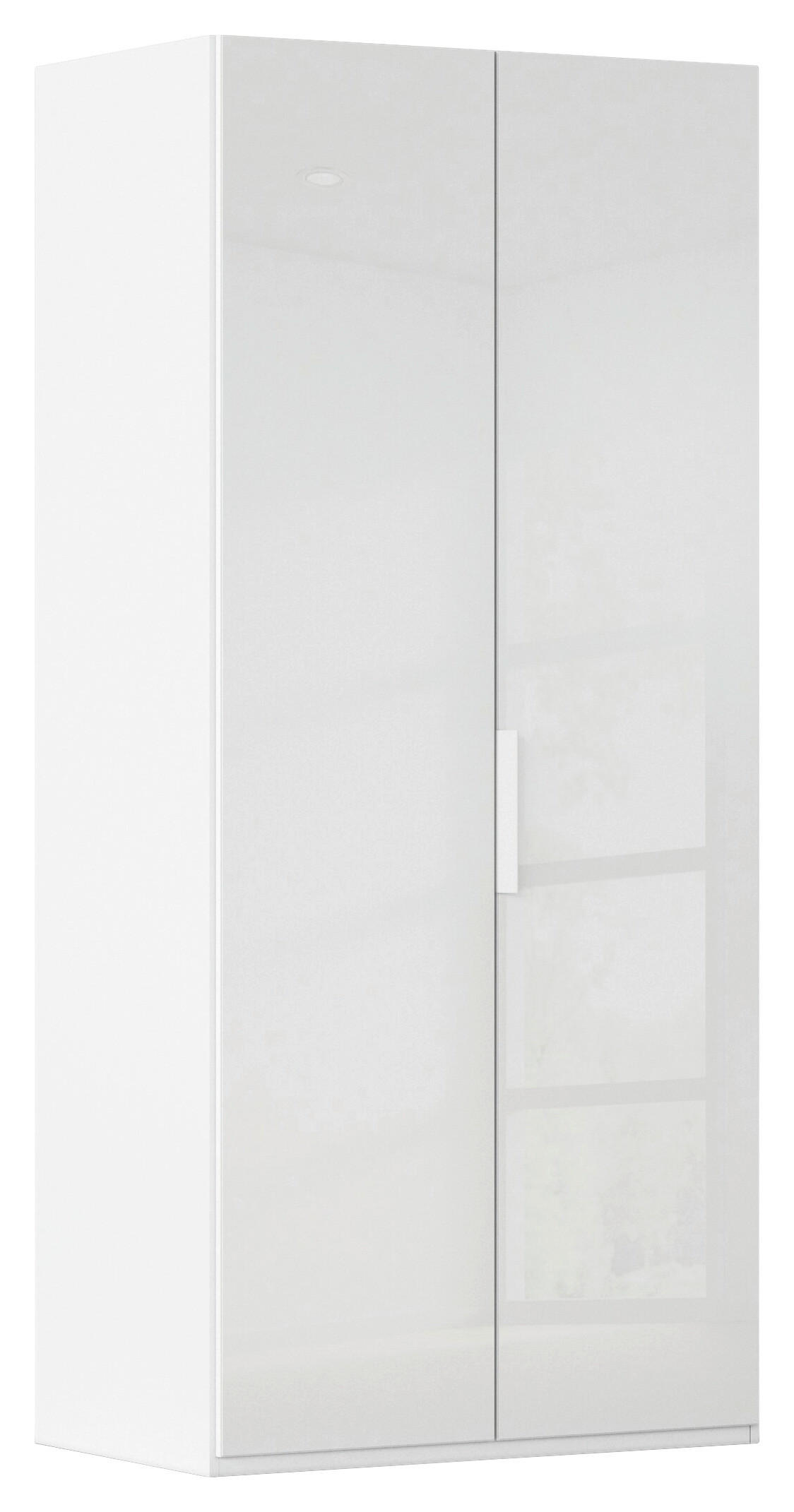 DREHTÜRENSCHRANK 101/223/61 cm,  in Weiß, Weiß Hochglanz, 2-türig  - Weiß Hochglanz/Weiß, Basics, Holzwerkstoff/Metall (101/223/61cm) - Novel