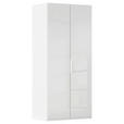 DREHTÜRENSCHRANK 101/223/61 cm,  in Weiß, 2-türig  - Weiß, Basics, Glas/Holzwerkstoff (101/223/61cm) - Novel