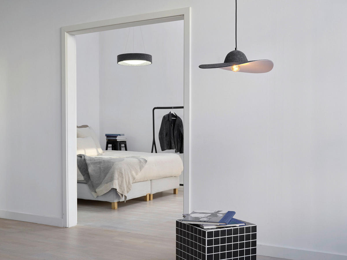 HÄNGELEUCHTE 50/150 cm  - Dunkelgrau, Basics, Textil/Metall (50/150cm) - Osram