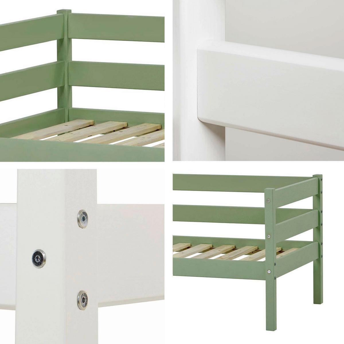 KINDER-/JUNIORBETT 70/160 cm  in Grün  - Kieferfarben/Grün, MODERN, Holz (70/160cm) - MID.YOU