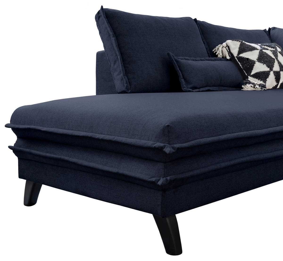 WOHNLANDSCHAFT in Mikrofaser Dunkelblau  - Schwarz/Dunkelblau, Design, Holz/Textil (200/300/150cm) - P & B