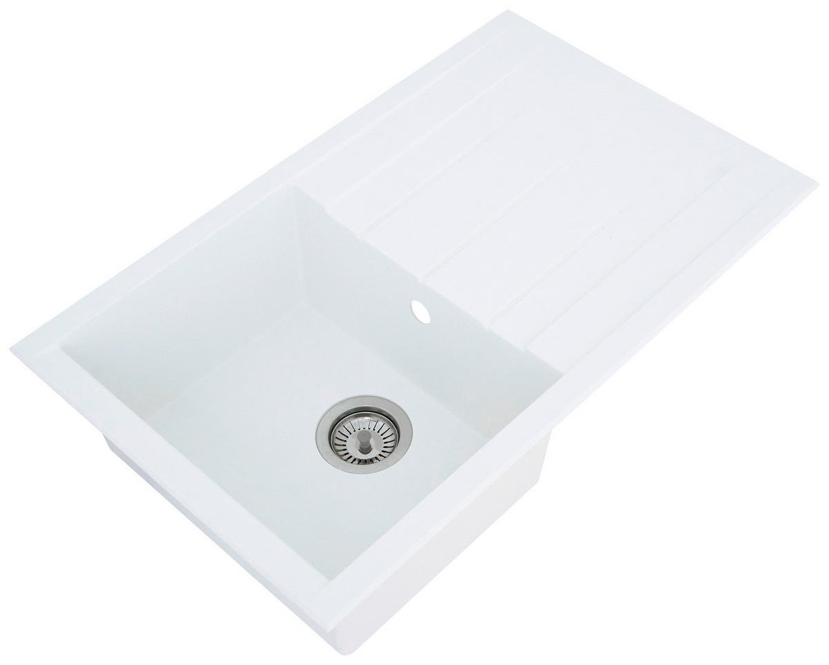 SPÜLE 1712HOUSTON80X50W  - Weiß, Trend, Glas/Kunststoff (80/21/50cm) - Respekta